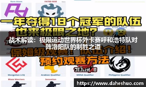战术解读：极限运动世界杯外卡赛呼和浩特队对阵洛阳队的制胜之道