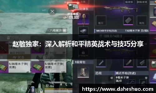 赵敏独家：深入解析和平精英战术与技巧分享